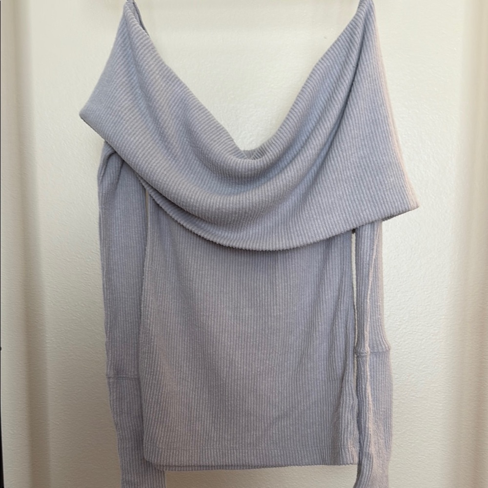 We The Free Gray Off-the-Shoulder Sweater